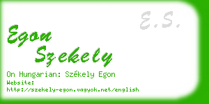 egon szekely business card